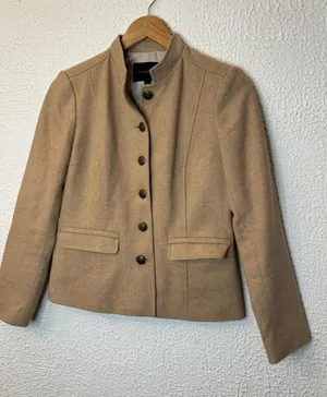 Banana Republic Camel Wool-Blend Stand Collar Jacket thumbnail 1