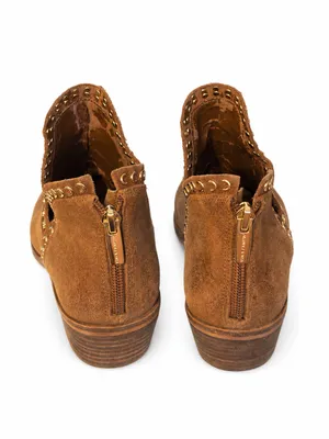 Vince Camuto Brown Suede Western Ankle Boots Gold Studs Size 7.5 thumbnail 3