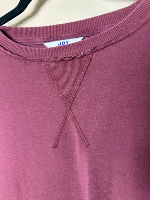 JOYLAB Maroon Burgundy Loose Side Slit Sweatshirt Long Sleeve Tee Top Size Small thumbnail 4