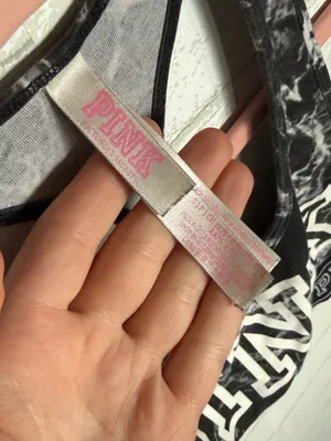 PINK Victoria's Secret Marble Logo Racerback Sports Bra thumbnail 2