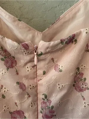 Princess Polly light pink floral eyelet sleeveless ruffle strap sundress size 6 thumbnail 15