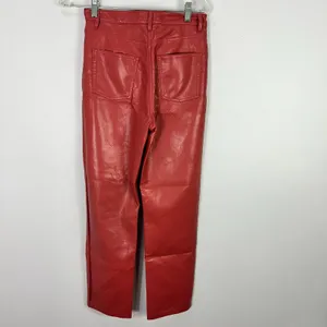 Wilfred Melina Faux Leather‎ Pants Womens 4 Red High Waisted Straight Leg Vegan thumbnail 6