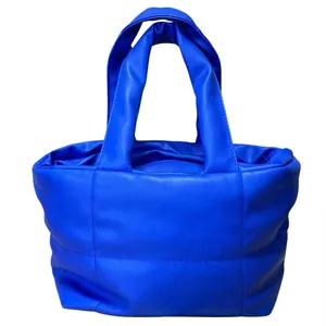 Free People Lapis Blue Cloud Commuter Quilted Shoulder Tote Bag Mini Handbag OS thumbnail 1