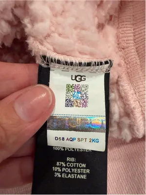 UGG Loyra Sherpa Hoodie Light Pink Plush Teddy Fleece Pullover Sweatshirt XL thumbnail 8