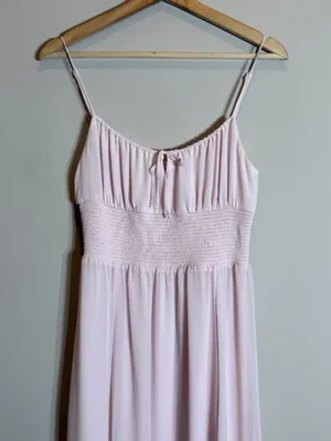 Aritzia Wilfred Genoa Midi Dress Women's Medium Baby Pink Chiffon Formal Wedding thumbnail 7