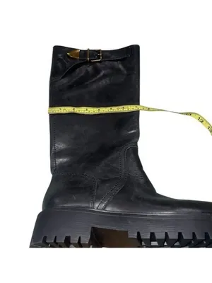 NEW STEVE MADDEN BUSTER BLACK LEATHER BOOT Lug Platform Sole Chunky Black SZ-11 thumbnail 5
