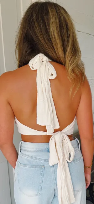 Resort halter top White thumbnail 2