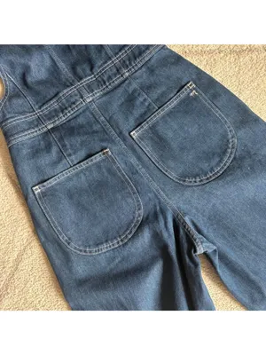 NWT Madewell Wide Leg Denim Overalls Dark Wash thumbnail 6