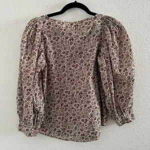 La Vie by Rebecca Taylor Claudine 3/4 Sleeve Floral Top in Crystal Combo Small thumbnail 6