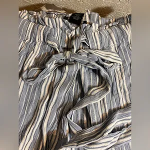 Angie Striped Pants NWT High Slit front w Belt Beach summer lightweight flowy thumbnail 3