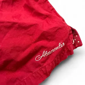 Abercrombie & Fitch Y2K 2000s Vintage Micro Mini Low Rise Booty Bimbo Red Shorts Trendy Elastic Waist PJ Pajama Lounge Boxer Pyjama Hot Pants #Preppy #Summer #Cottagecore #Fairy Bloquette #Summer Sz M Measurement in pics thumbnail 3