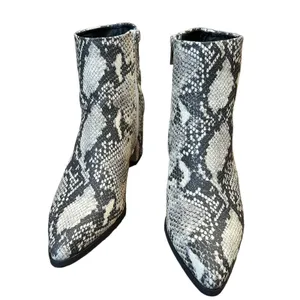 Madden Girl Dafnii Snake Print Ankle Boots 7.5M Pointed Toe Block Heel Side Zip thumbnail 2