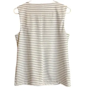 Banana Republic Navy Blue & White Striped Top With Bow thumbnail 4