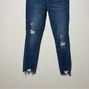 Abercrombie & Fitch Women High Super‎ Skinny Ankle Blue Distressed Jeans size 0S thumbnail 2