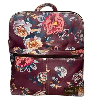Matilda Jane Plum Perfect Floral Backpack Faux‎ Leather School Travel Bag Boho thumbnail 1