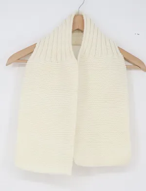 Unbranded Scarf Womens One Size Garter Knit Cream Ribbed Collar Good thumbnail 1