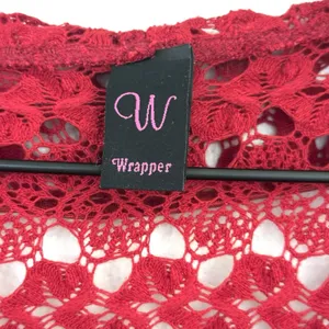Vintage Y2K Crochet Bolero Shrug Red Buttons Collared Wrapper Indie Cottage S/M thumbnail 6