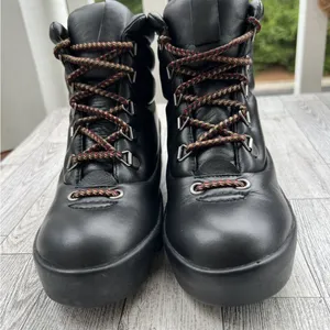NEW Joe's Jeans Avery Hiking Boots Leather Lace-Up Black Women’s Size 6M Black thumbnail 2