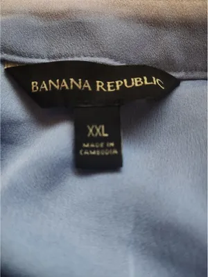 Banana Republic Women's XXL Blue V-Neck Blouse thumbnail 6