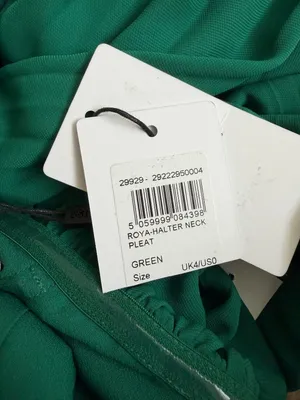 REISS Royal Emerald Green Halter Pleated Cocktail Dress Size 0 NEW NWT thumbnail 3