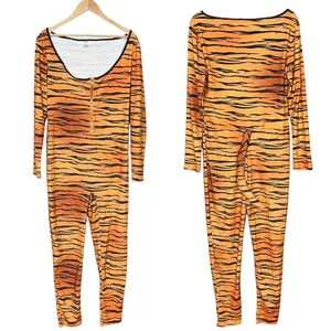 Spirit Catsuit Halloween Costume Tiger Bodysuit ONLY Adult Women Size Large Tail thumbnail 3