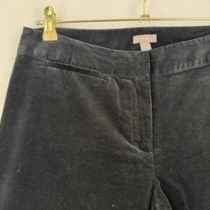 J.Jill Black Velvet Pants Women’s 6 Stretch Straight Leg Cotton Holiday Luxury thumbnail 5