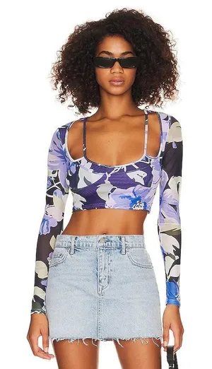 SUPERDOWN NWT‎ Benedita Floral Crop Top Size S Fairycore Festival Concert thumbnail 1