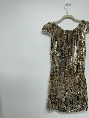 Topshop Gold Sequined Mini Dress thumbnail 4
