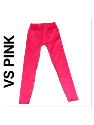VS PINK Thick Knit Hot Pink High Waist Seamless Leggings M/L thumbnail 2