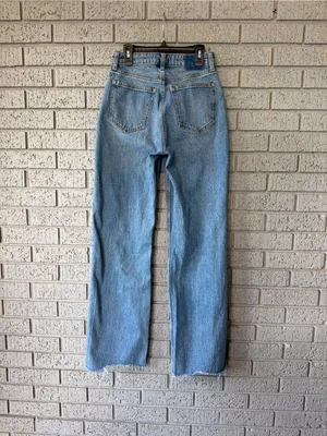 Abercrombie & Fitch High Rise 90s Relaxed Frayed Hem Jeans Size 25 thumbnail 3