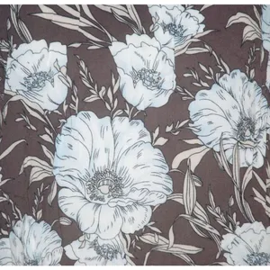 Miss Me Brown Blue Floral Blouse Size S Open Cross Front Keyhole Back 3/4 Sleeve thumbnail 3