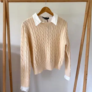 NWT Lioness x Revolve Coastal Cable Knit Collared Polo Sweater in Butter Cream - S thumbnail 4