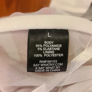 Say What White See Through Mesh Bra Crop Top Size Large thumbnail 4