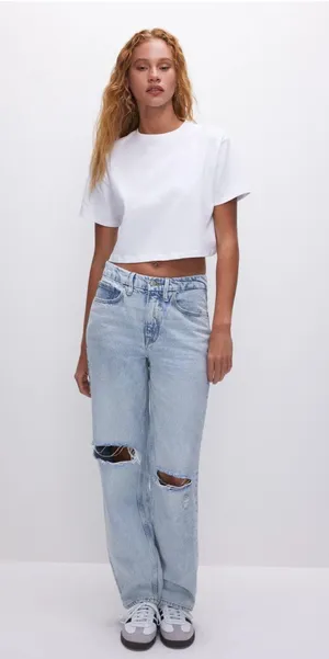 Good American Cotton Cropped Tee thumbnail 1