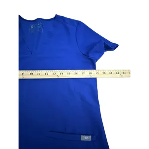 FIGS Technical Collection Size Small Casma Three Pocket Scrub‎ Top Blue #EE9-3 thumbnail 3
