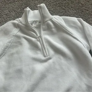 Aerie White Half-Zip Sweatshirt thumbnail 6