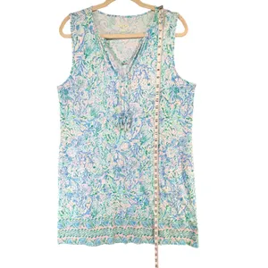 Lilly Pulitzer Johana Cover Up Swim Dress Womens L Surf Blue Sea Life Beachcore thumbnail 9