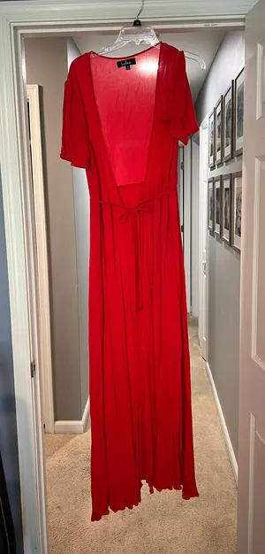 Lulus Red Wrap Dress thumbnail 2