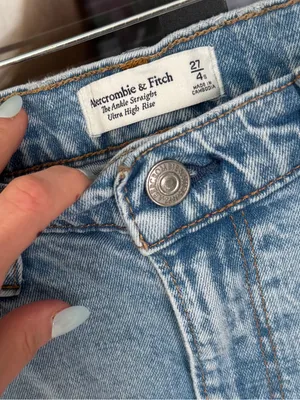 Abercrombie jeans the ankle straight ultra high rise petite short light wash thumbnail 2