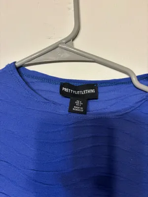 Pretty Little Thing Textured Cobalt Mini Dress thumbnail 4