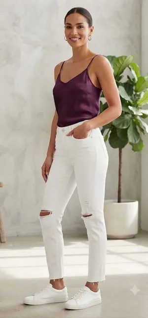 American Eagle Outfitters White Skinny Ripped Jeans thumbnail 1