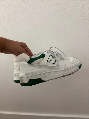 New balance 550 sneakers in white and green thumbnail 4
