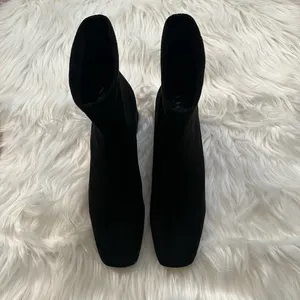 Black suede booties Size 5.5 thumbnail 4