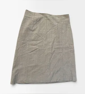 Banana Republic Neutral Grey Midi A-Line Skirt thumbnail 1