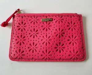Kate Spade Pink perforated leather Cedar Street Lacey Pouch thumbnail 1