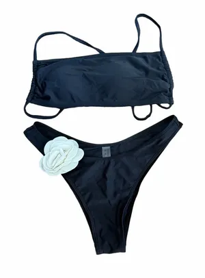 Women's Black Floral Swimwear Set thumbnail 1