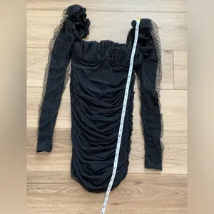 House of CB Elegant Black Long Sleeve Mini Dress thumbnail 8
