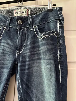 Ariat REAL Women’s Bootcut Jeans Size 29S Dark Wash Stretch Denim Western Flare thumbnail 4