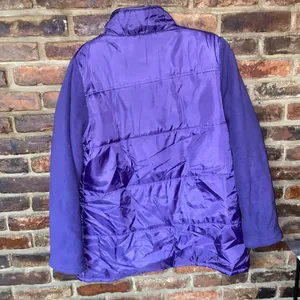 Avon Vintage Purple Quilted Fleece Button Down Puffer Jacket Women's Size XL thumbnail 5