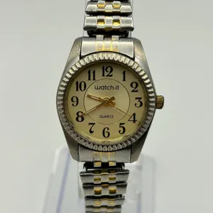 Watch-it Two-tone Stainless Steel Expansion Band Women’s Watch New Battery thumbnail 2